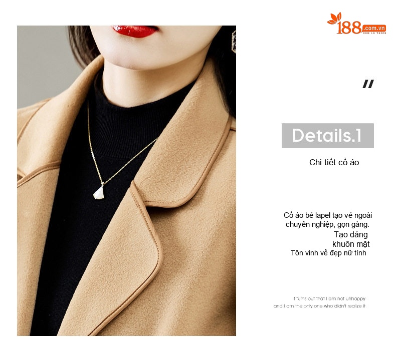 Áo Khoác Dạ Nữ Ngắn Hai Mặt Dáng Blazer Thanh Lịch Màu Be, Nâu chi tiết 11