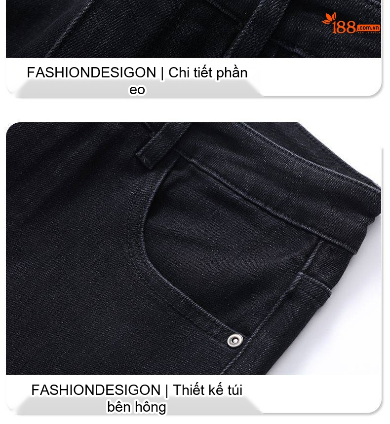 Quần Jean Dáng Suông Nam Co Giãn Thoải Mái Màu Xanh Đậm, Xanh Nhạt chi tiết 28