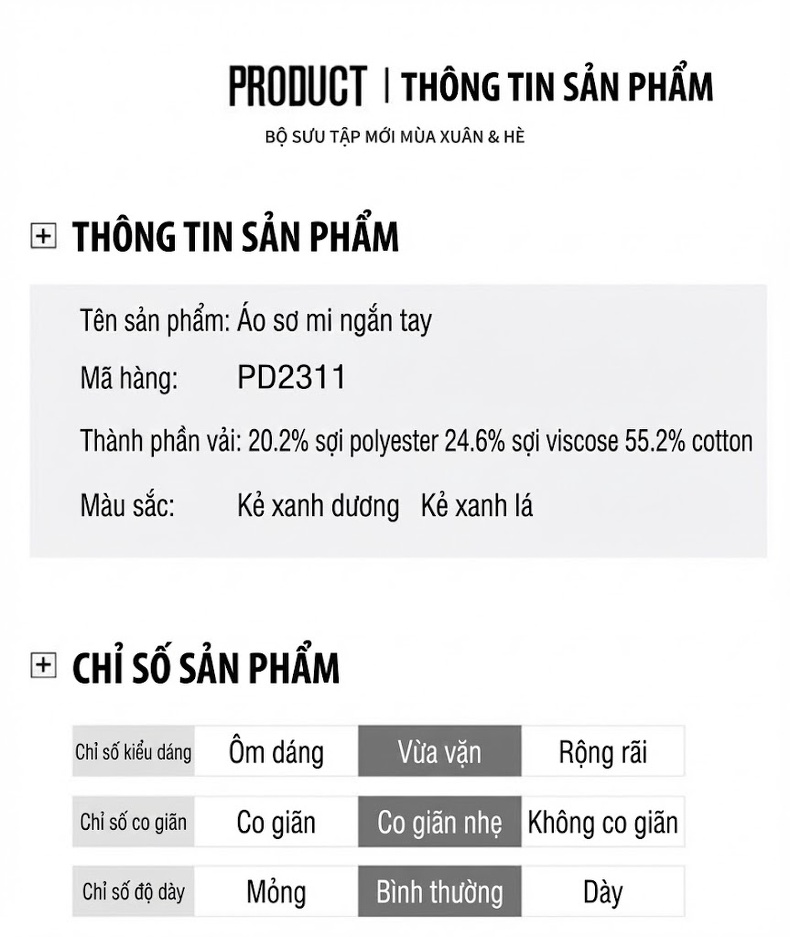 Áo Sơ Mi Nam Ngắn Tay Cotton Lụa Băng Chống Nhăn Kẻ Caro Màu Xanh Dương, Trắng chi tiết 4