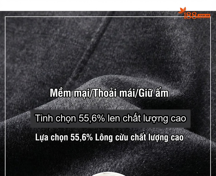 Áo Khoác Dạ Nam Lông Vũ Tháo Rời Hai Mặt Áo Khoác Lông Cừu Dáng Dài Màu Xám chi tiết 27
