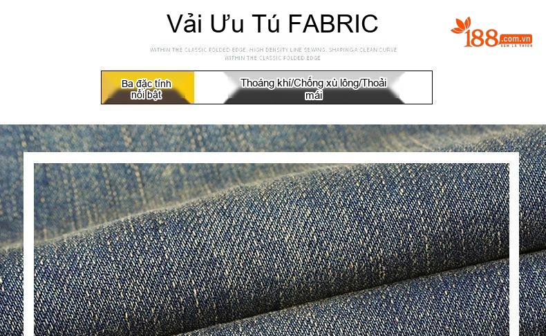 Quần Jean Nam Ống Đứng Co Giãn Thoải Mái Dáng Suông Màu Xanh Denim chi tiết 7