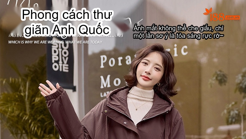 Áo Khoác Parka Nữ Lót Lông Dày Dặn Dáng Ngắn Giữ Ấm Màu Nâu, Đen chi tiết 1