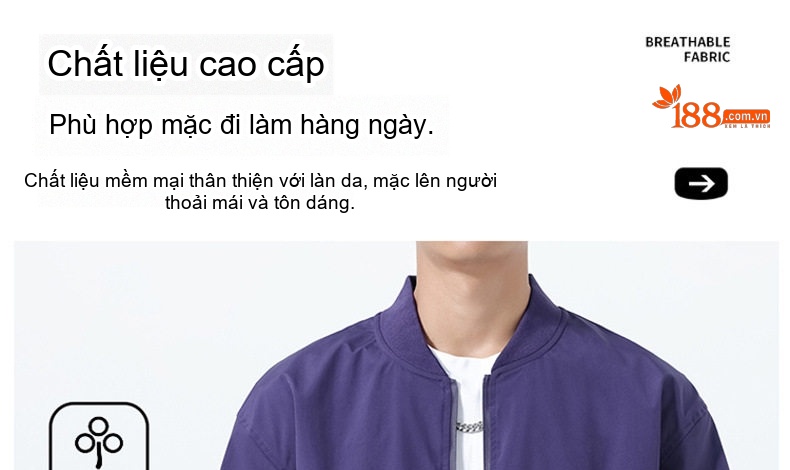 Áo Khoác Bomber Nam Phong Cách Mỹ Form Rộng Chống Gió chi tiết 3