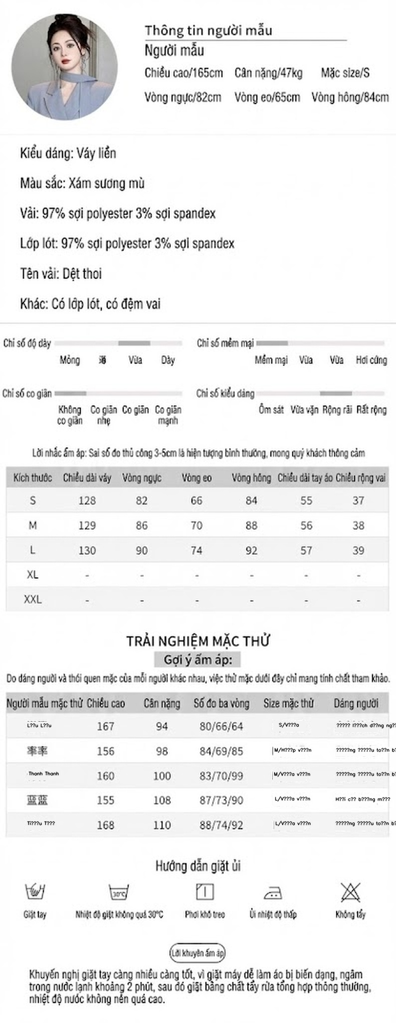 Váy Đầm Ôm Body Dáng Dài Áo Vest Cổ Tây Thanh Lịch Màu Xám chi tiết 2