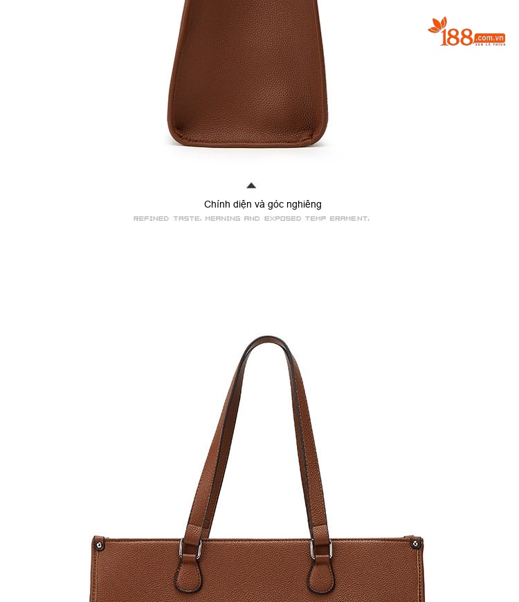 Túi Tote Nữ Đa Năng Da Mờ Sức Chứa Lớn Đựng Laptop Màu Nâu, Đen, Trắng chi tiết 14