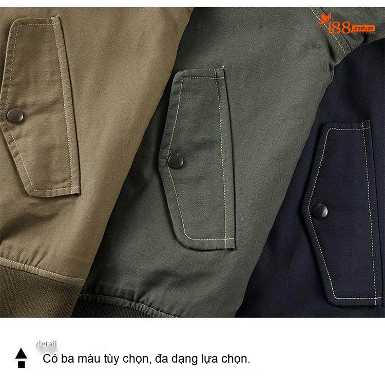 Áo Khoác Cotton Nam Lót Lông Có Mũ Trùm Đầu Dáng Rộng Màu Xanh Rêu, Xanh Navy chi tiết 8