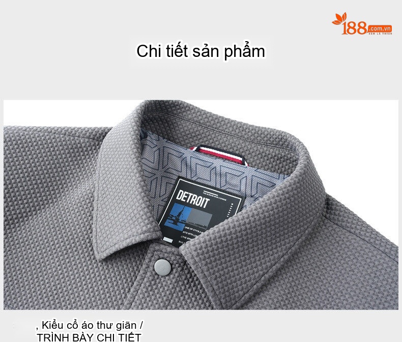 Áo Khoác Công Sở Nam Dệt Kim Co Giãn Màu Đen, Xám Đậm, Xám, Nâu chi tiết 37
