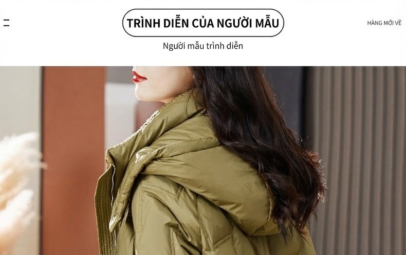 Áo Khoác Phao Nữ Ngắn Tay Dáng Nhỏ Cao Cấp Thời Trang Có Mũ Trùm Đầu Dày Dặn Lót Lông Vũ Trắng Màu Xanh Olive chi tiết 11