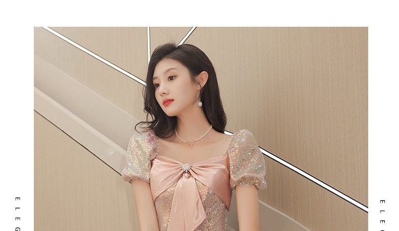 Váy Dạ Hội Nữ Kiểu Pháp Dáng Dài Sang Trọng Dự Tiệc Sinh Nhật Màu Hồng chi tiết 20