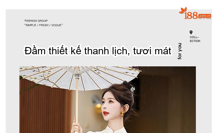 Váy Sườn Xám Cách Tân Nữ Tay Bồng dáng chữ A Phong Cách Cổ Điển Màu Trắng Kem chi tiết 1
