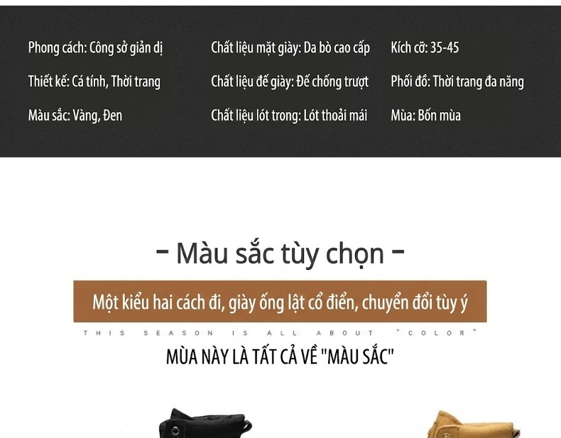 Giày boot nam da bóng buộc dây đế cao 3 cm chi tiết 5