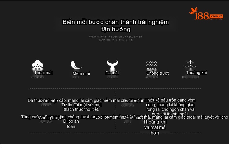 Giày Tây Buộc Dây Nam Da Bóng Chiều Cao Đế 6cm Màu Đen chi tiết 6