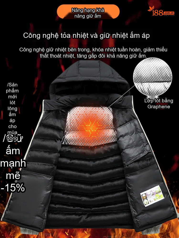 Áo Khoác Phao Nam Dáng Ôm Mỏng Nhẹ Màu Đen, Kem, Xám, Xanh Lá...