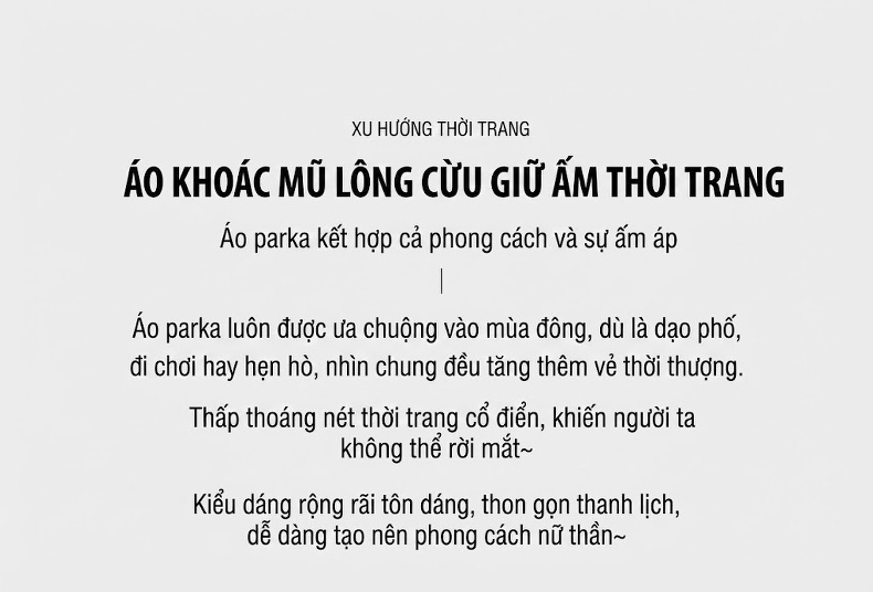 Áo Khoác Parka Nữ Lót Lông Dày Dặn Dáng Dài Màu Nâu chi tiết 3