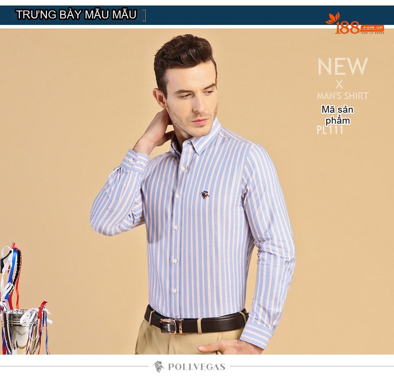 Áo Sơ Mi Tay Dài Nam Cotton Dáng Ôm Thời Trang Công Sở Màu Trắng, Xanh Dương, Hồng, Tím... chi tiết 22