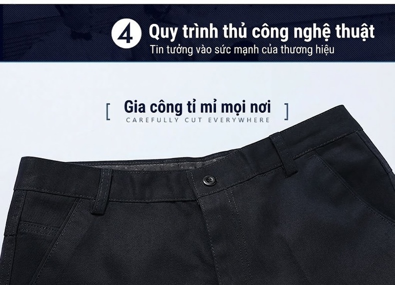 Quần Dài Nam Ống Đứng Lót Lông Cừu Non Dáng Suông Trung Niên Màu Đen, Xám, Xanh Rêu chi tiết 8