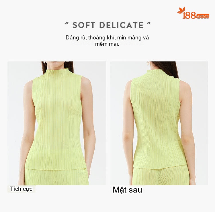 Áo Ba Lỗ Nữ Dáng Ôm Cổ Cao Không Tay Dệt Kim Màu Vàng Chanh, Xanh Lam, Xanh Bạc Hà, Xám... chi tiết 2
