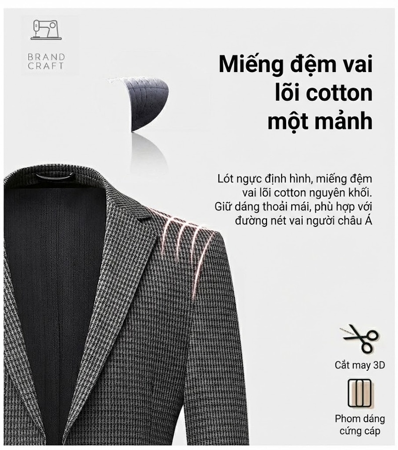 Áo Blazer Nam Thu Đông Dáng Ôm Co Giãn Chống Nhăn Màu Xám chi tiết 7