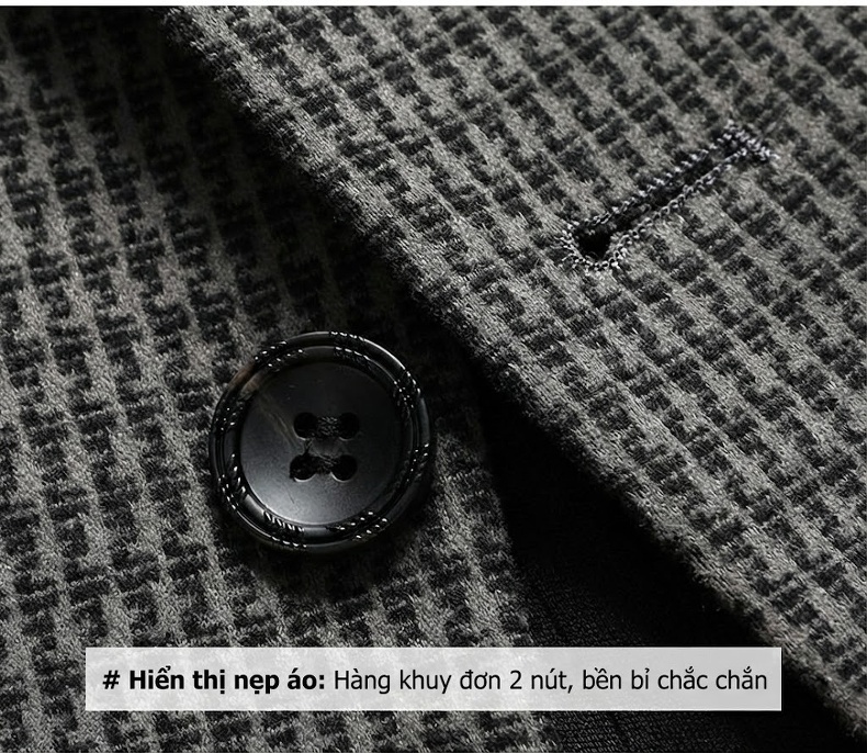 Áo Blazer Nam Thu Đông Dáng Ôm Co Giãn Chống Nhăn Màu Xám chi tiết 20