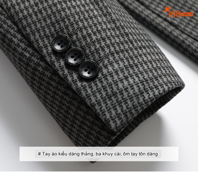 Áo Blazer Nam Thu Đông Dáng Ôm Co Giãn Chống Nhăn Màu Xám chi tiết 23