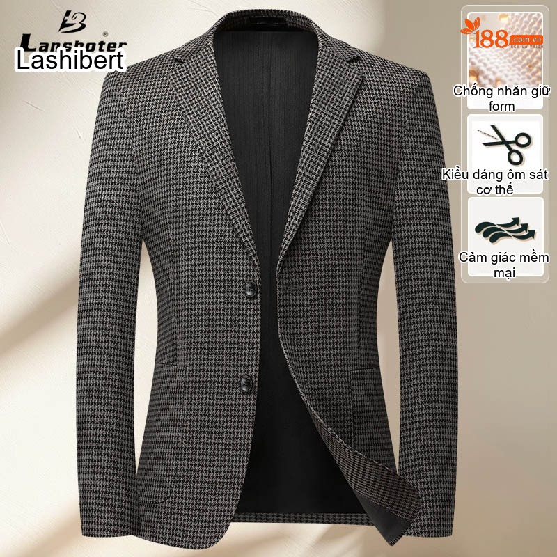 Áo Blazer Nam Thu Đông Dáng Ôm Co Giãn Chống Nhăn Màu Xám