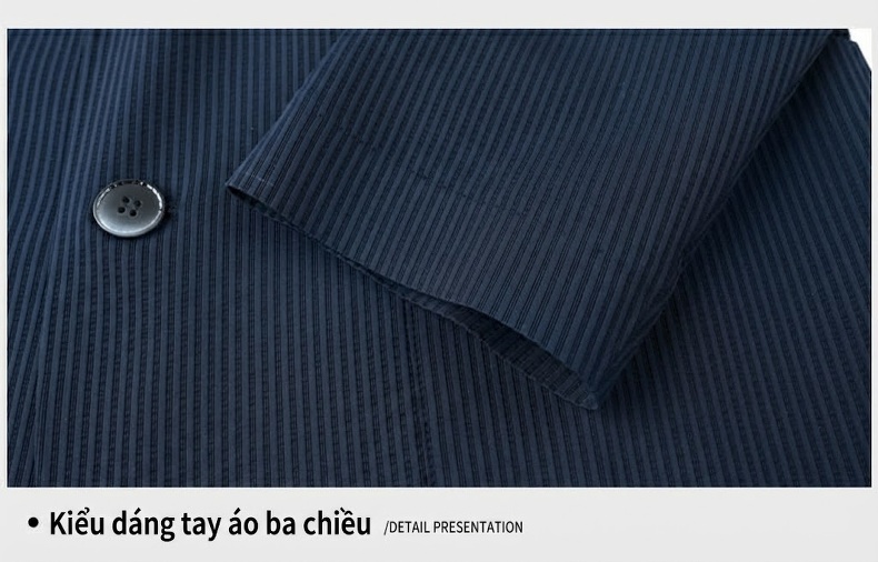 Áo Blazer Nam Vải Dệt Mỏng Dáng Ôm Phong Cách Hàn Quốc Màu Đen, Xám, Xanh Navy chi tiết 27