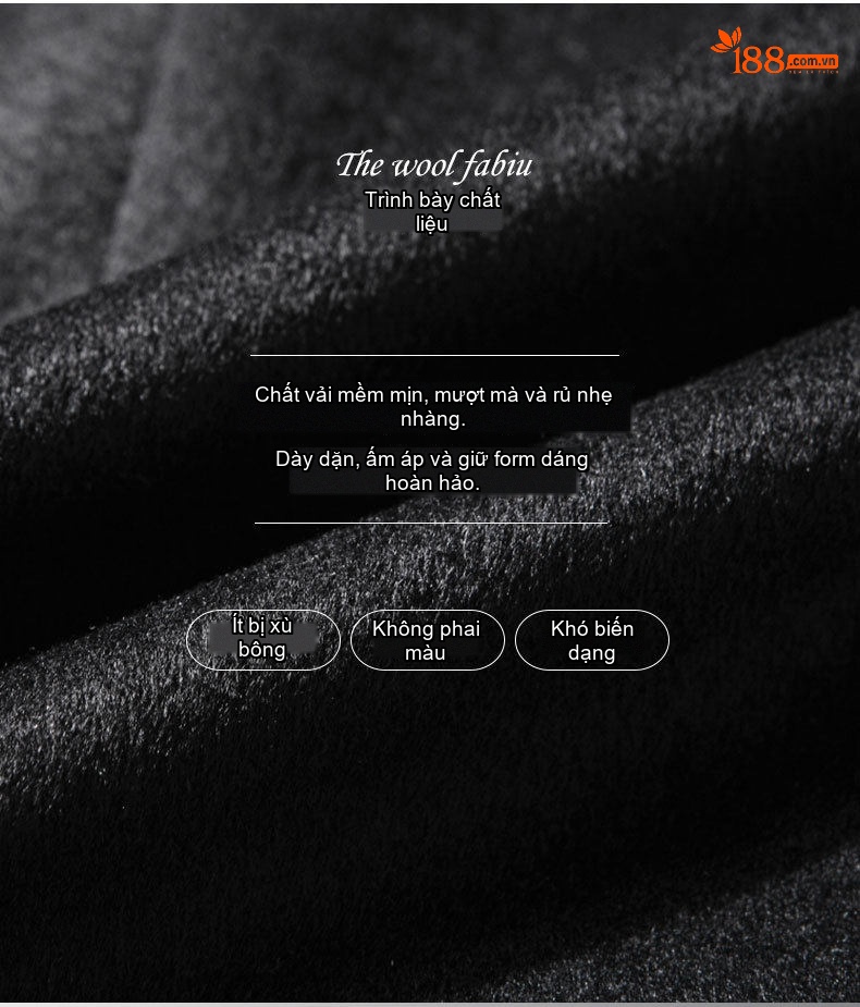 Áo Blazer Nam Wool (Lông Cừu) Dáng Ôm Vừa Chống Nhăn Phong Cách Doanh Nhân Màu Đen chi tiết 2