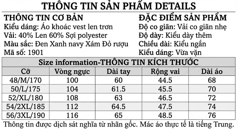 Áo Blazer Nam Wool (Lông Cừu) Dáng Ôm Vừa Chống Nhăn Phong Cách Doanh Nhân Màu Đen chi tiết 7
