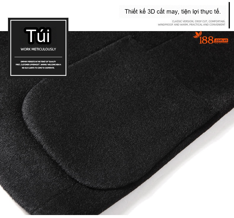 Áo Blazer Nam Wool (Lông Cừu) Dáng Ôm Vừa Chống Nhăn Phong Cách Doanh Nhân Màu Đen chi tiết 16