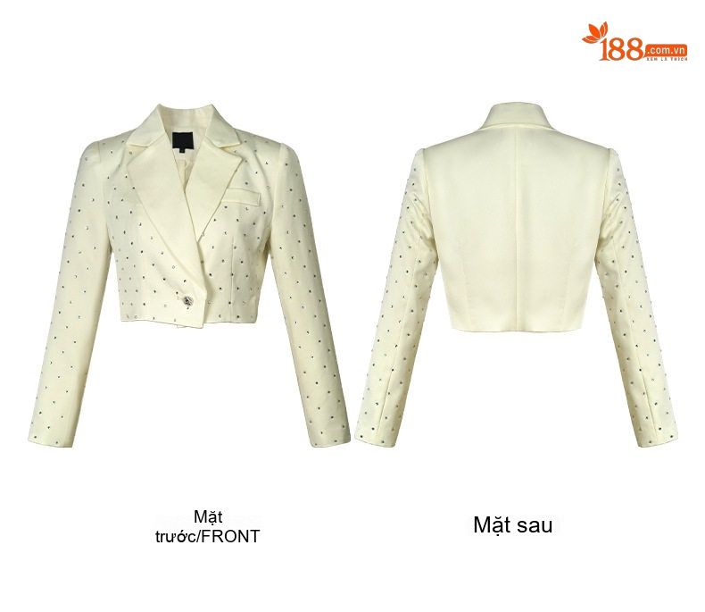 Áo Blazer Nữ Đính Đá Cổ Bẻ Kiểu Tây Sang Trọng chi tiết 5
