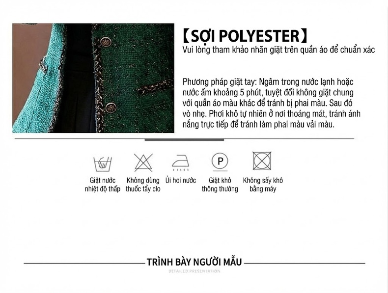 Áo Blazer Nữ Phong Cách Tiểu Thư Dáng Ngắn Màu Trắng, Đen, Xanh... chi tiết 8