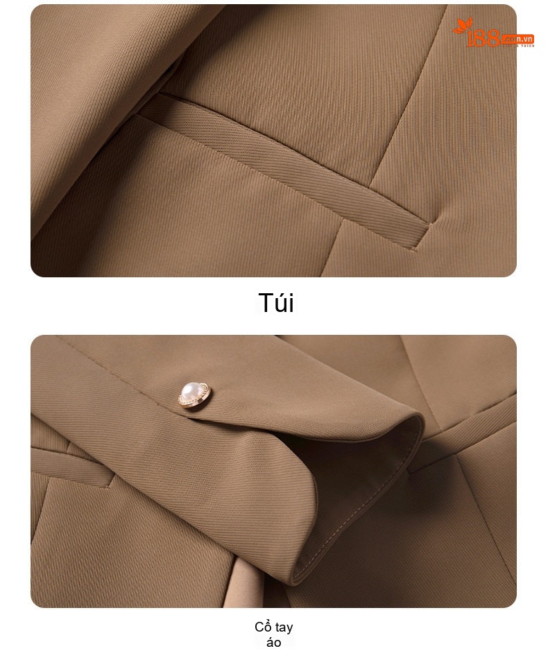 Áo Blazer Nữ Tay Dài Kiểu Ngắn Phong Cách Thời Trang Màu Xanh Ngọc, Đen, Trắng, Nâu... chi tiết 28