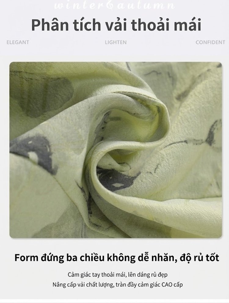 Áo Blazer Nữ Tay Lỡ In Hoa Phong Cách Hàn Quốc Dáng Ôm Màu Be, Trắng Ngà chi tiết 7