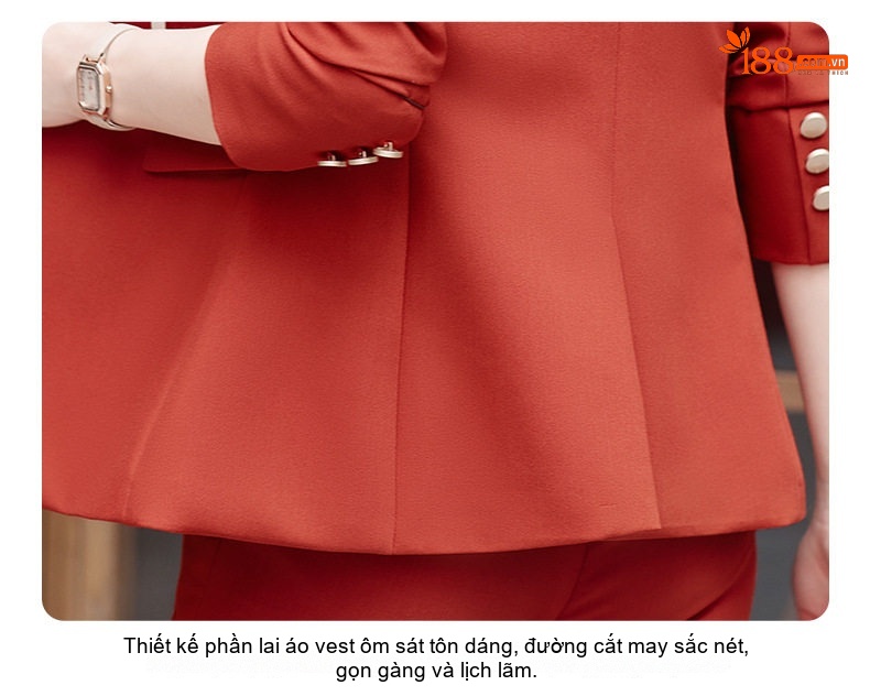 Áo Blazer Nữ Thiết Kế Ngắn Tay Thu Đông Phong Cách Công Sở Màu Đen, Nâu, Cam... chi tiết 27