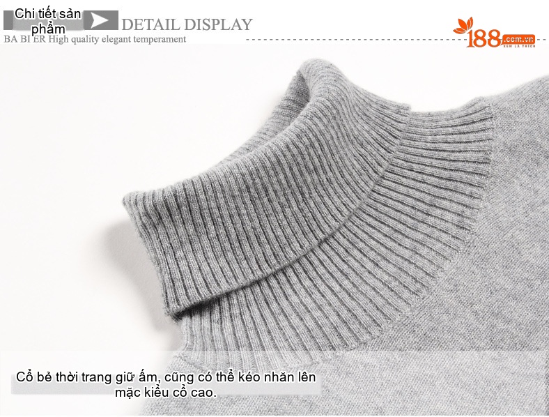 Áo Choàng Dệt Kim Tay Dơi Nữ Cổ Lọ Màu Trơn Viền Tua Rua chi tiết 17