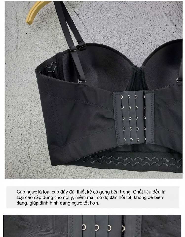 Áo Corset Nữ Dáng Ôm Ngắn Hai Dây Mùa Hè Đính Đá Màu Bạc, Đỏ, Xanh, Đen chi tiết 7