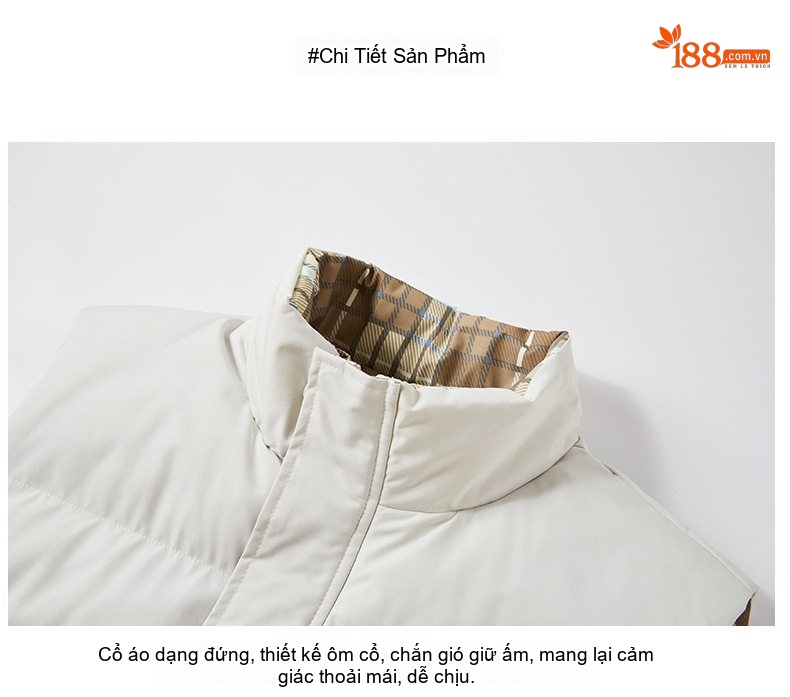Áo Gile Bông Nam Nữ Kẻ Caro Kiểu Dáng Rộng Rãi Màu Đen, Trắng, Hồng, Xanh chi tiết 15