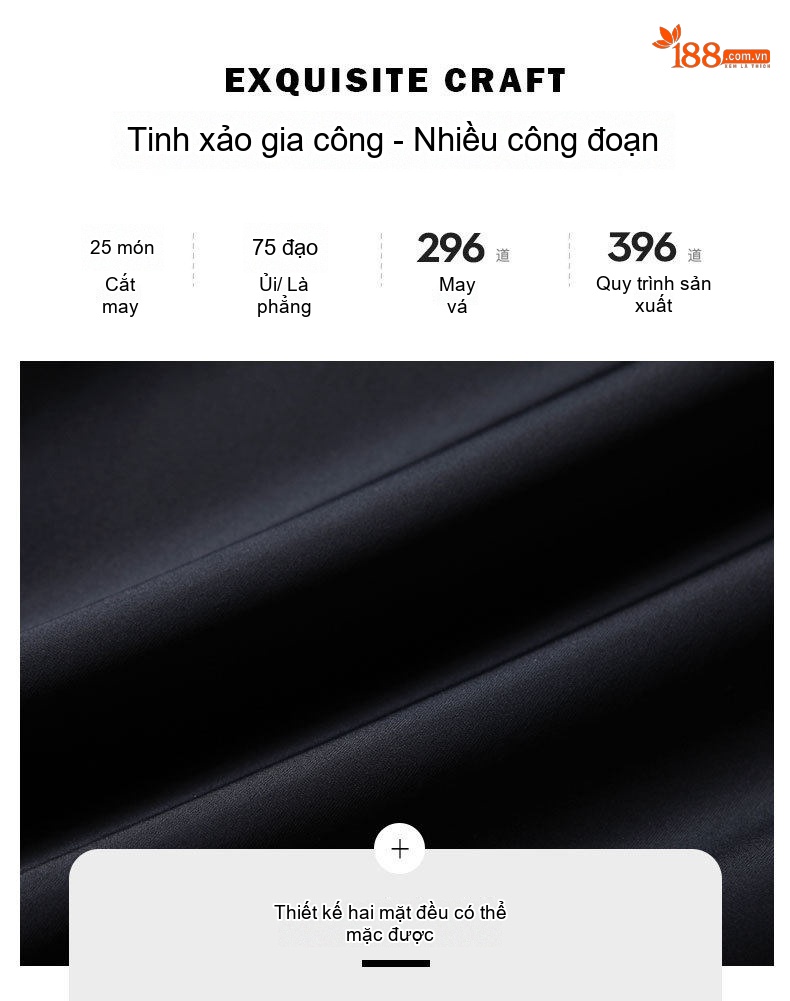 Áo Gile Nam Dáng Ôm Vừa Vặn Cổ Đứng Hai Mặt Màu Đen, Xám chi tiết 6