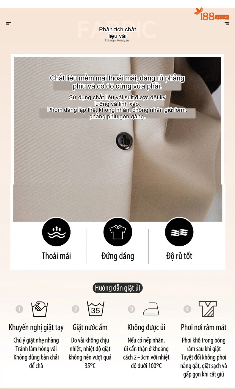 Áo Gile Nữ Công Sở Dáng Ngắn Màu Nâu, Đen, Kem chi tiết 7