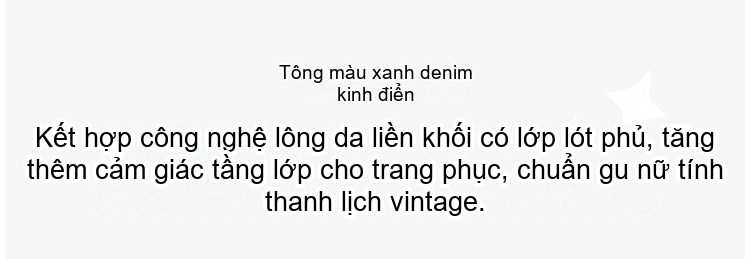 Áo Gile Nữ Denim Lót Lông Mao Dày Dặn Phong Cách Thu Đông Màu Xanh, Xám chi tiết 4