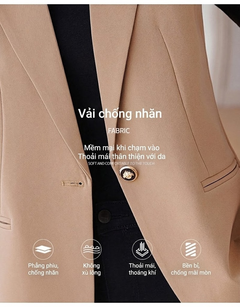 Áo Gile Vest Nữ Công Sở Không Tay Thời Trang Màu Kaki, Đen, Hồng chi tiết 8