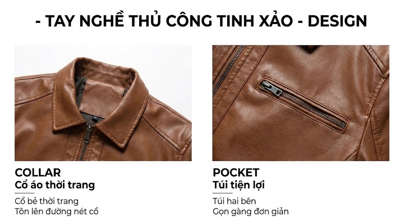 Áo Khoác Blazer Nam Da Bóng Phong Cách Hàn Quốc Màu Đen, Nâu, Đỏ, Xanh Navy... chi tiết 8