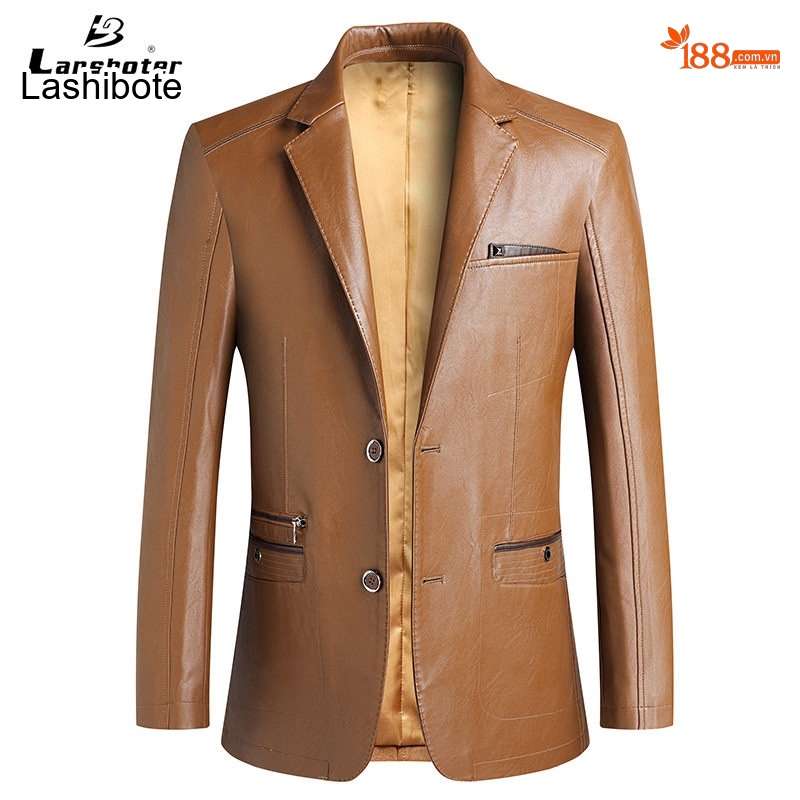 Áo Khoác Blazer Nam Da Bóng Phong Cách Hàn Quốc Màu Đen, Nâu, Đỏ, Xanh Navy...