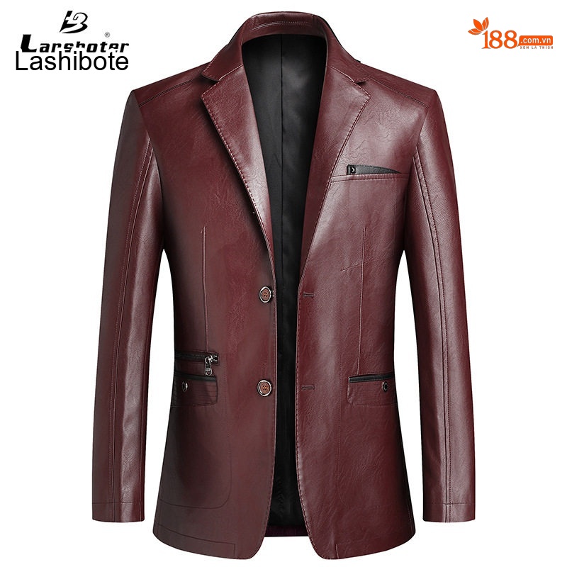 Áo Khoác Blazer Nam Da Bóng Phong Cách Hàn Quốc Màu Đen, Nâu, Đỏ, Xanh Navy...