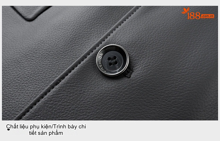 Áo Khoác Blazer Nam Da PU Giả Da Phong Cách Thanh Lịch Màu Đen, Be chi tiết 23