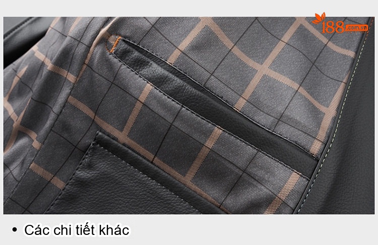Áo Khoác Blazer Nam Da PU Giả Da Phong Cách Thanh Lịch Màu Đen, Be chi tiết 26