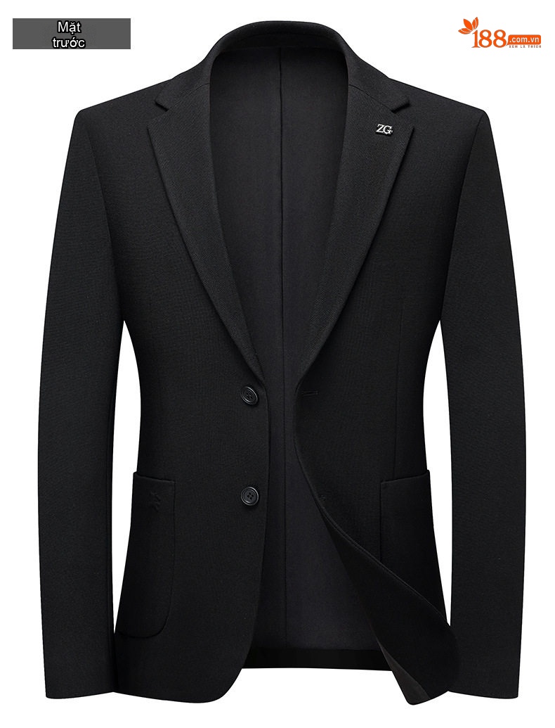 Áo Khoác Blazer Nam Len Lông Cừu Mỏng Chống Nhăn Phong Cách Business Casual Màu Đen chi tiết 10