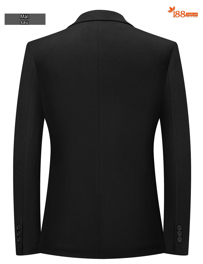 Áo Khoác Blazer Nam Len Lông Cừu Mỏng Chống Nhăn Phong Cách Business Casual Màu Đen chi tiết 11