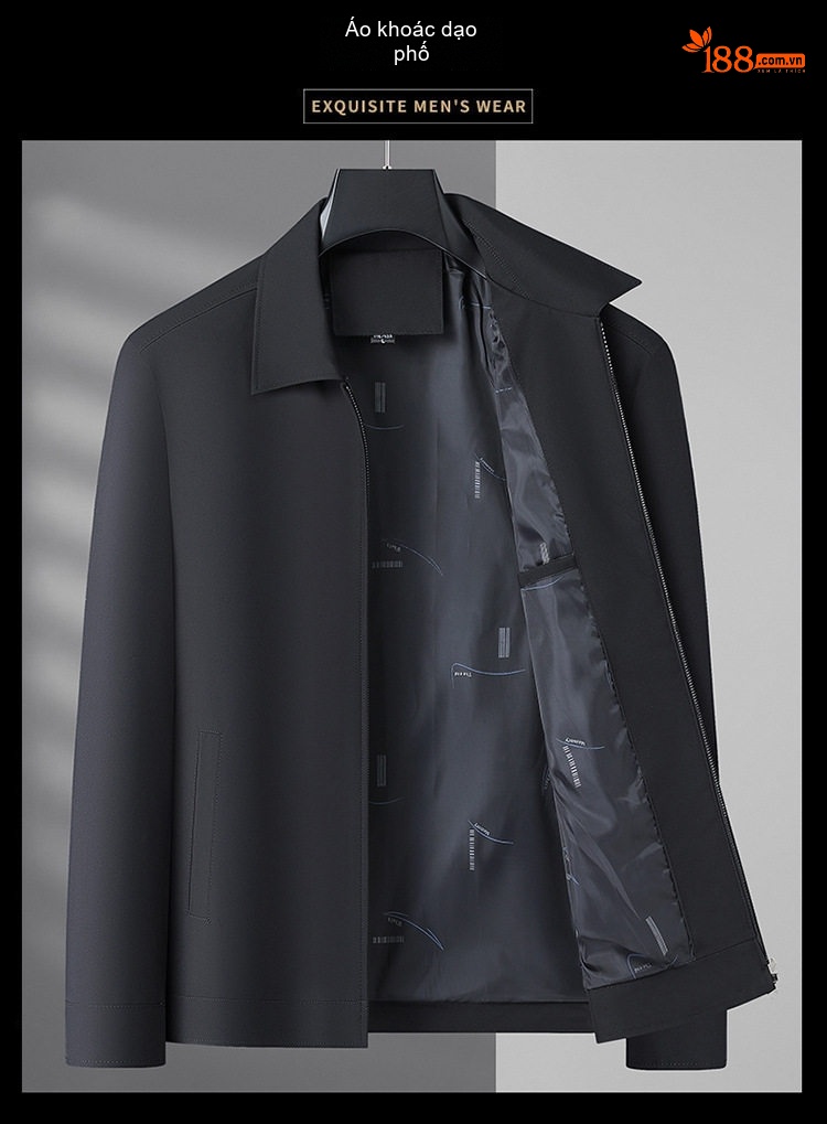 Áo Khoác Blazer Nam Mỏng Phong Cách Công Sở Màu Đen, Xanh Navy, Đỏ chi tiết 1