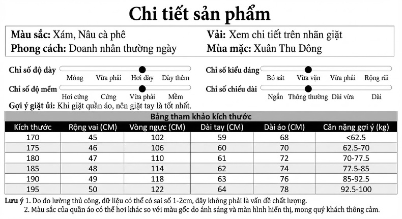 Áo Khoác Blazer Nam Wool Pha Dạ Kẻ Caro Phong Cách Công Sở Màu Xám, Nâu chi tiết 3